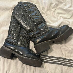 JOHN FLUEVOG PLATFORM COWBOY BOOTS